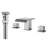 Solid Brass Two Handle Waterfall Widespread Bathroom Sink Faucet with Drain Assembly -65110557-98728859