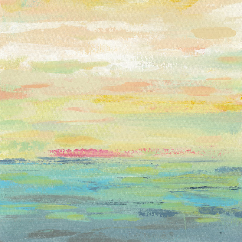 «Pink Clouds I» par Silvia Vassileva - peinture sur toile tendue, H 30 po x l 30 po, Non, Toile tendue