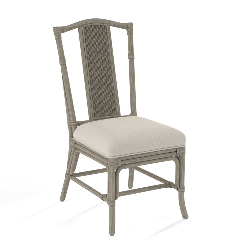 Drury Lane Slat Back Side Dining Chair, Caribbean, White Performance Fabric; 0851-94