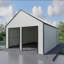 Remise double 25 po x 33 pi en métal avec porte d'entrée latérale