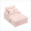 Canapé simple et amp; Ensemble de repose-pieds avec ressorts de 39 pouces avec porte-gobelet, parfait pour le salon / la chambre à coucher | Rose | Velours côtelé