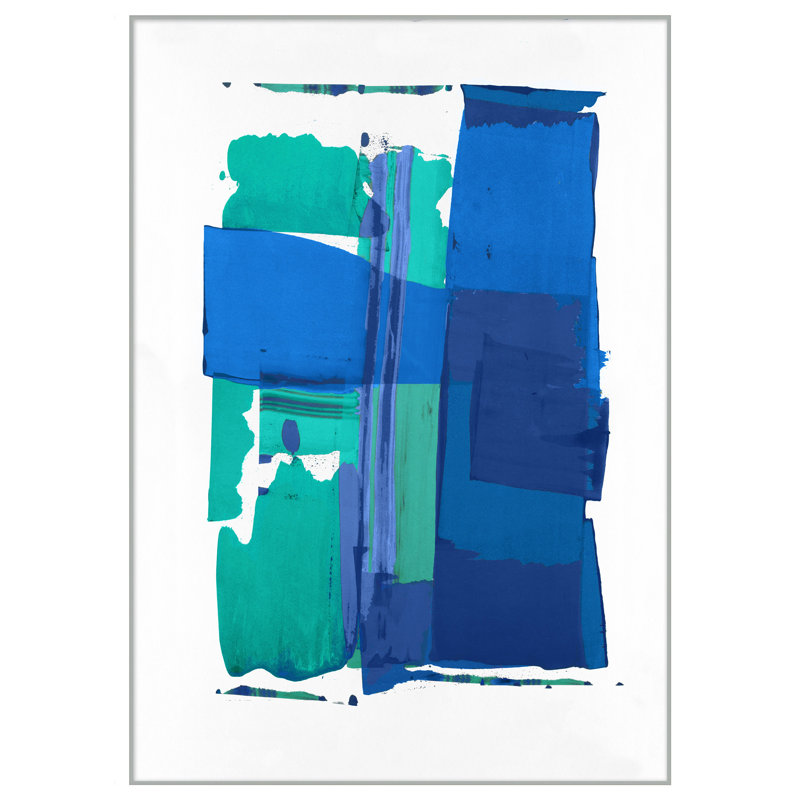 «Mykonos Waters 1» par Christopher Kennedy - peinture à cadre flottant sur toile