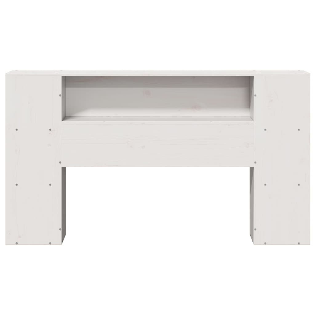 Vidaxl Headboard With Storage Bed Headboard Decor White 150 Cm Solid Wood Pine - Image 3