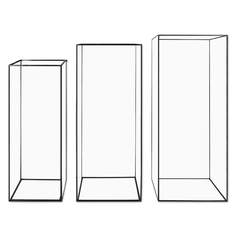 Glass Tabletop Hurricane, Black