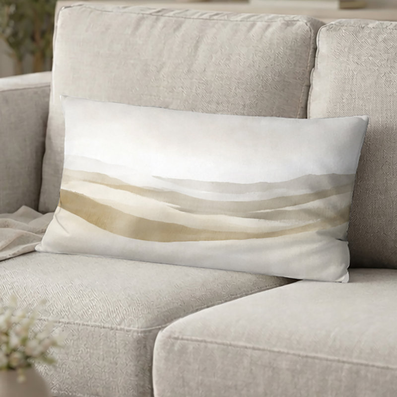 Coussin Neutral Abstract Field, H 12 po x l 20 po