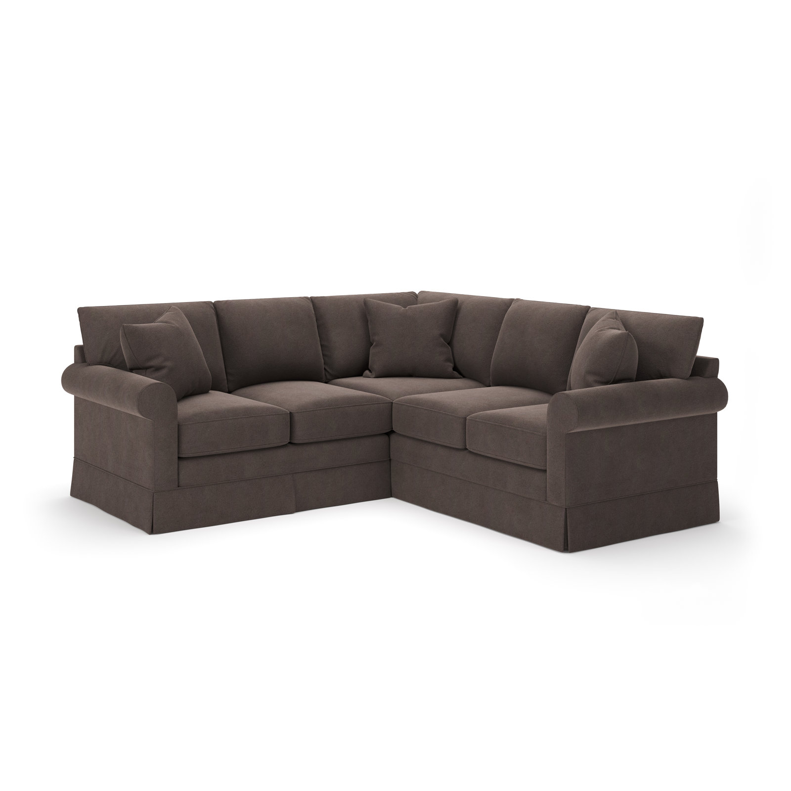 Friedman Upholstered L-Sectional, Bella Ash Performance Velvet