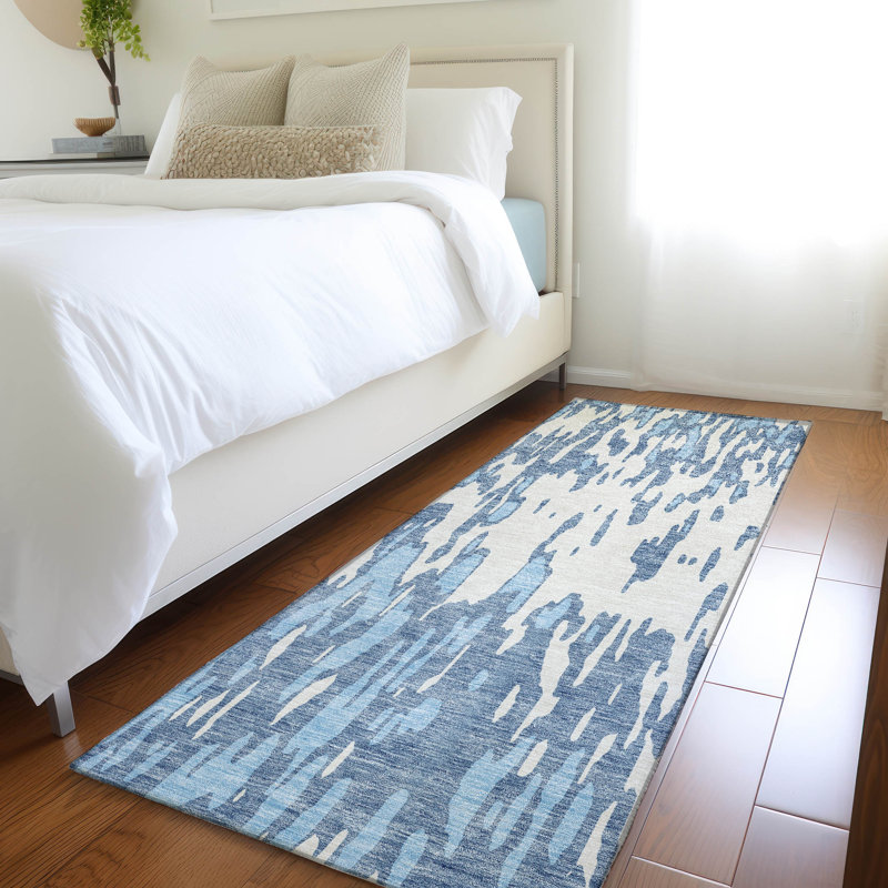Premium Machine Washable Prisco Denim Rug, Runner 2'3" x 7'6"