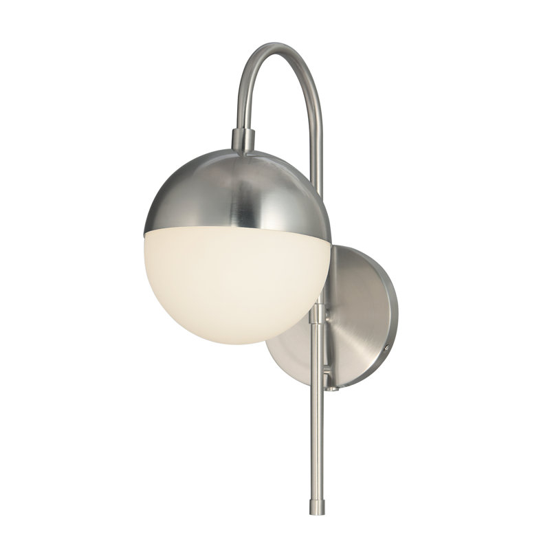 Applique murale à bras 1 lumière Yvette, Nickel