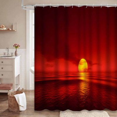 Coucher de soleil sur la plage, art magnifique, grand cercle de couleurs vives avec 12 crochets