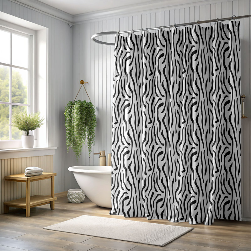 Red Spots - Rideau de douche Premium, H 74 po x l 71 po