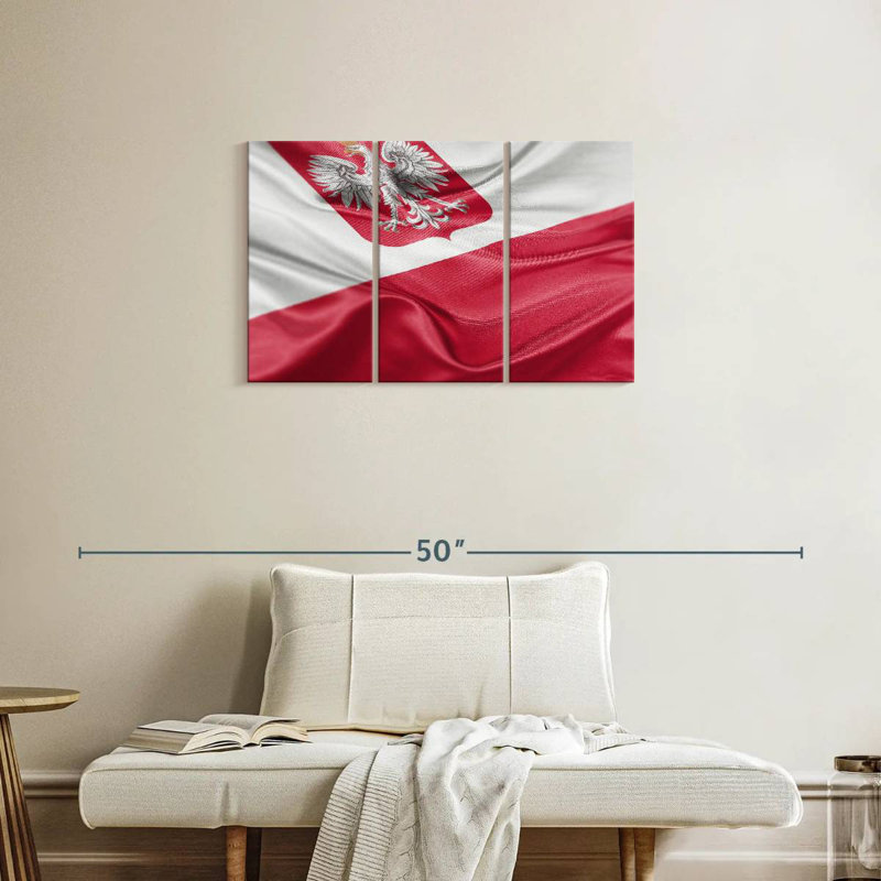 Drapeau de la Pologne, H 20 po x l 33 po