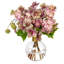 Hellebores and Lilacs in Ball Vase with Gold Rim