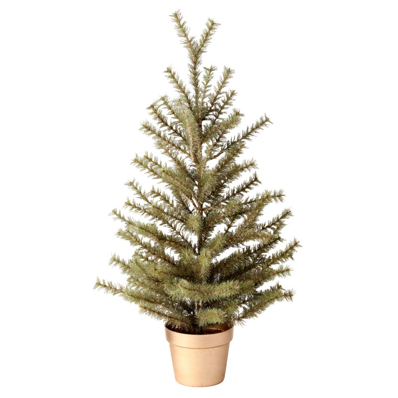 36" Potted Glitter Skip Pine Tree