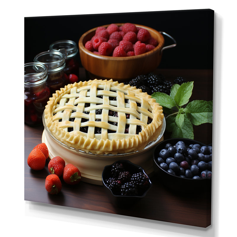 Tarte aux fruits - Art mural de pâtisserie, H 36 po x l 36 po x P 1,5 po