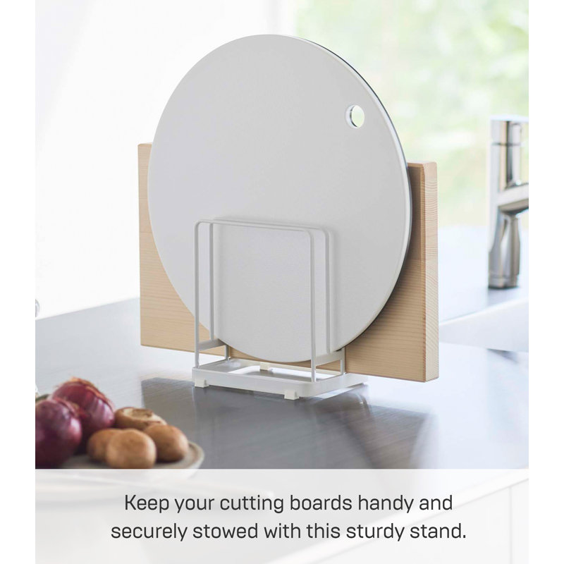 White Steel Kitchen Cutting Board Holder