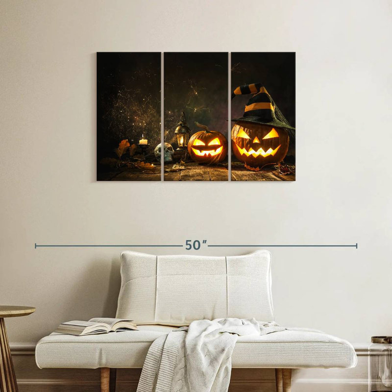Citrouilles sculptées d'Halloween Lelend, H 24 po x l 38 po