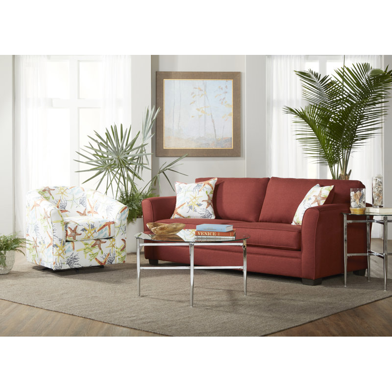 Fauteuil demi-tonneau pivotant en polyester 33 po Bryn, Mélange de polyester Savannah Sunshine