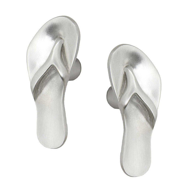 2 1/2" Left Flip Flop-Sandal Knob, Brushed Nickel