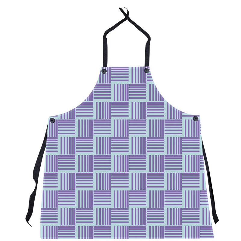 Tablier à rayures nattés classique, Sarcelle / Mauve