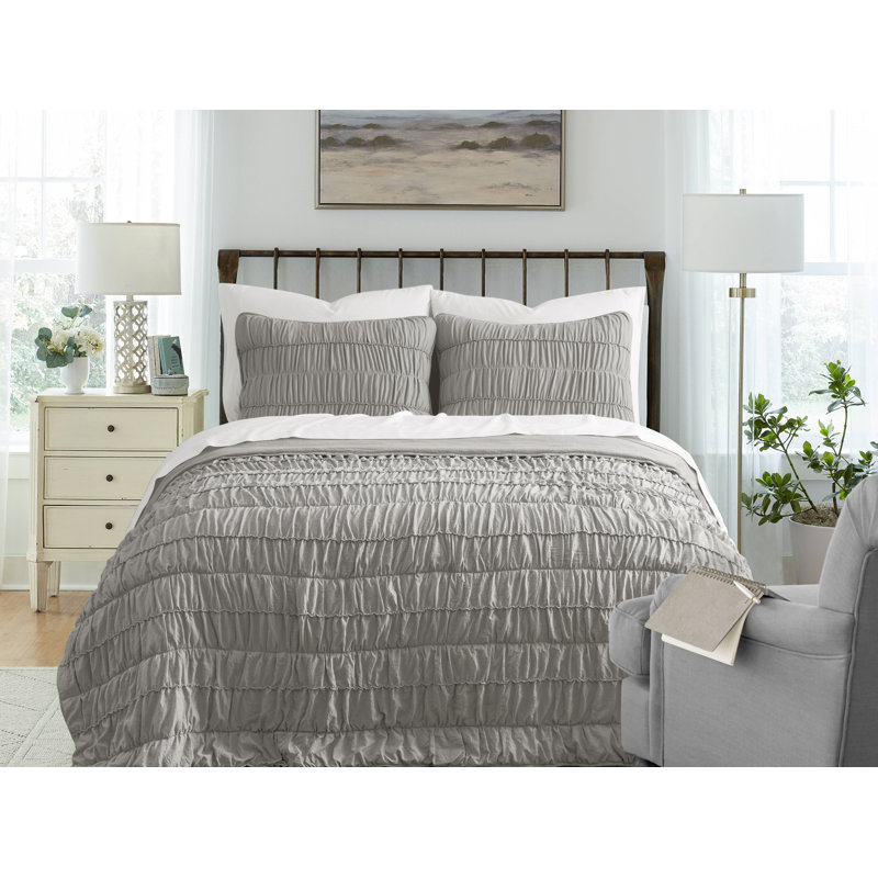 Ensemble de courtepointe 3 pièces DESIGN, Courtepointe double / grand et 2 taies décoratives, Taupe