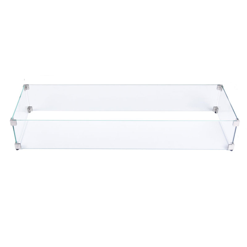 40.4'' x 15.2'' Rectangle Tempered Glass Fire Pit Accessory