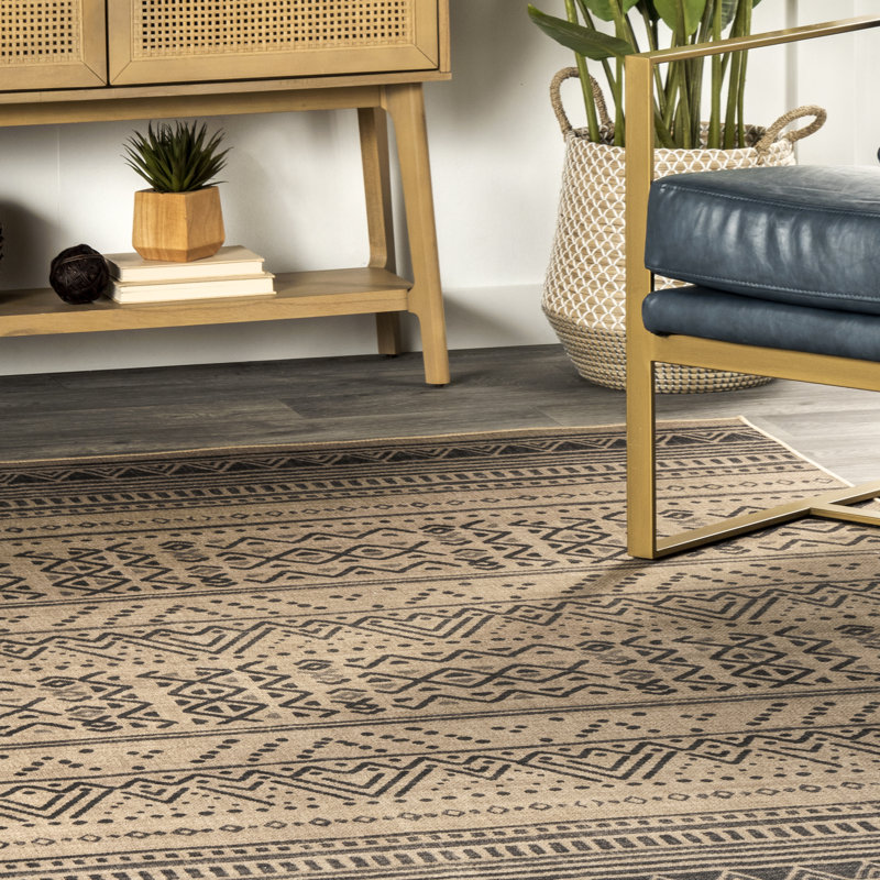Tapis lavable à la machine Anisa SuperiorWash Tribal, Rectangle 5 pi x 8 pi