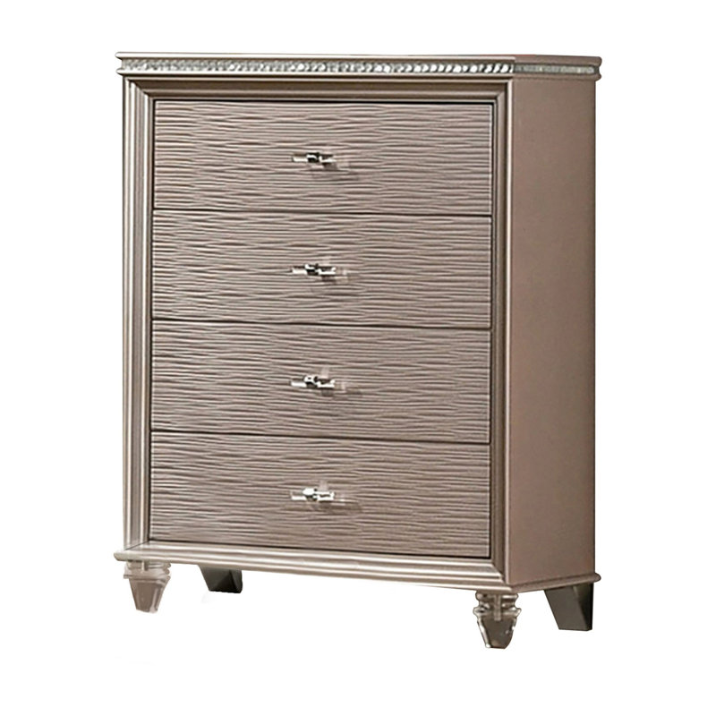 29.73'' W 4 - Drawer Chest, Rose Gold