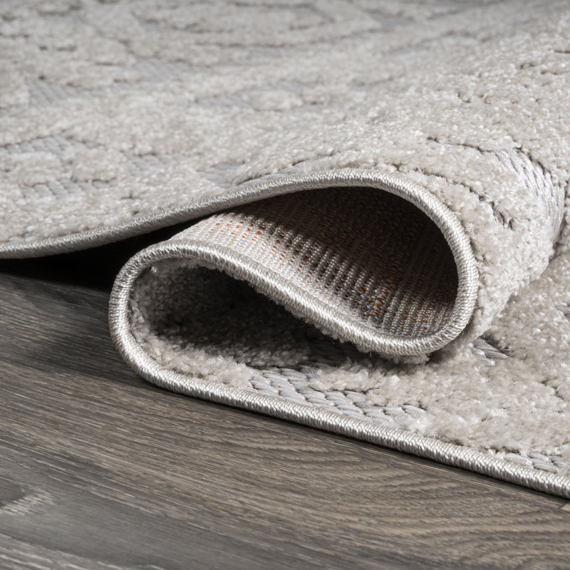 Citta High-Low Pile Mediterranean Tile Beige Indoor/Outdoor Rug, Runner 2' x 10'