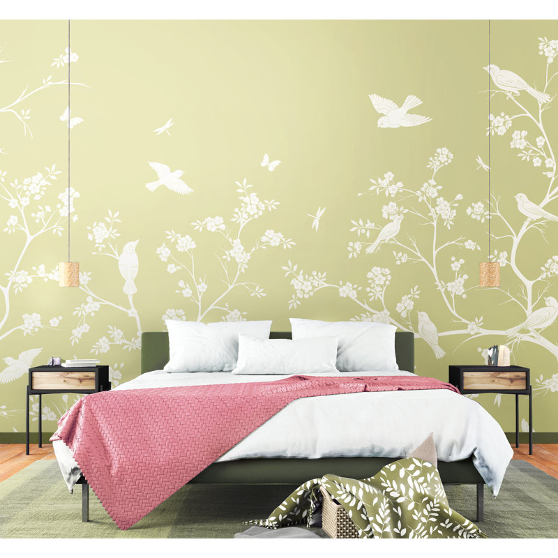 Lark Manor Blossom Trail Matte Roll, 280cm L x 350cm W, Soft Green Matt