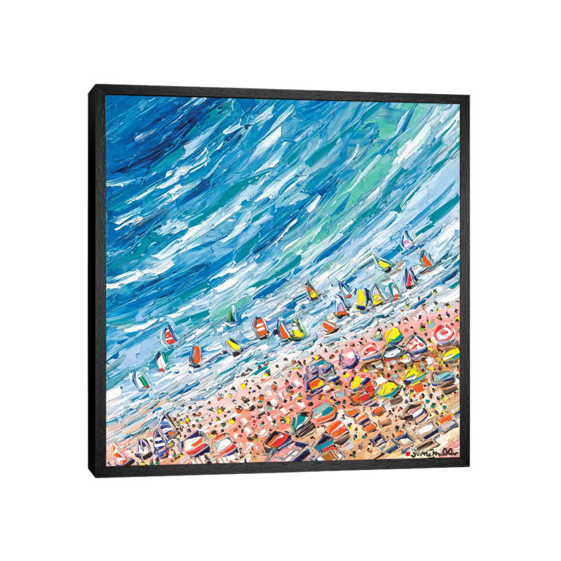 Bacolet Beach by Joachim Mcmillan - Painting on Canvas, Black Framed, 66.04 cm H x 66.04 cm W