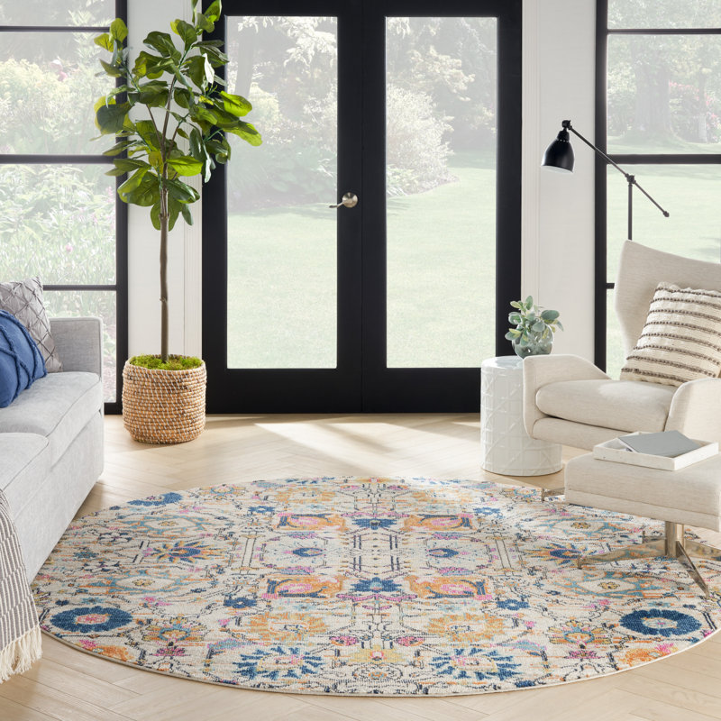 Doyon Floral Indoor Rug, Round 4'