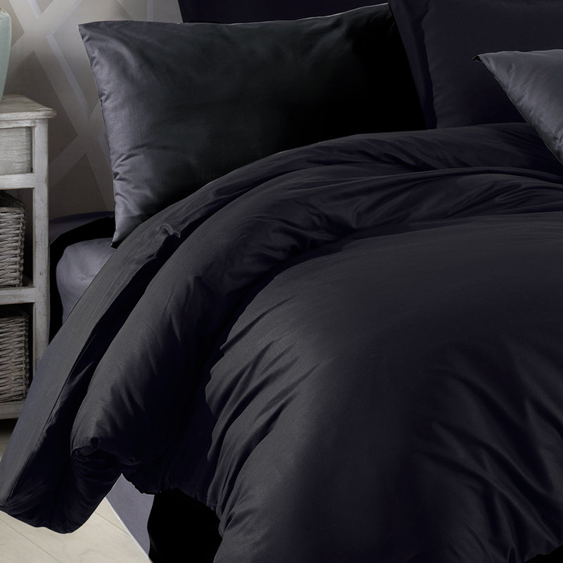 Ensemble de housse de couette 100% coton Ranforce, ensemble de literie de luxe 3 pièces avec fermeture. Housse de couette de couleur unie à très grand motif
