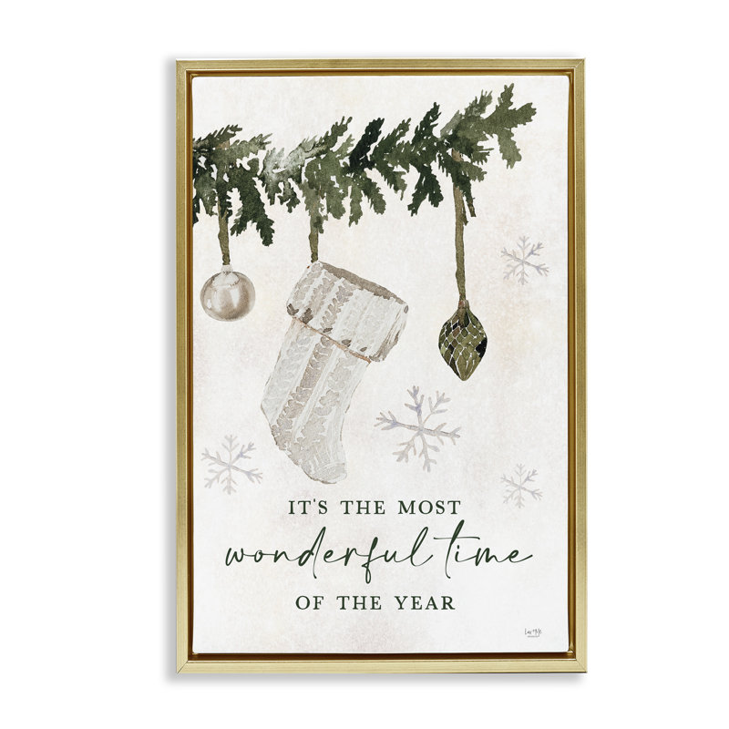 Toile flottante encadrée festive par Lux + Me Designs, Cadre flottant orme Montalcino, H 31 po x l 21 po