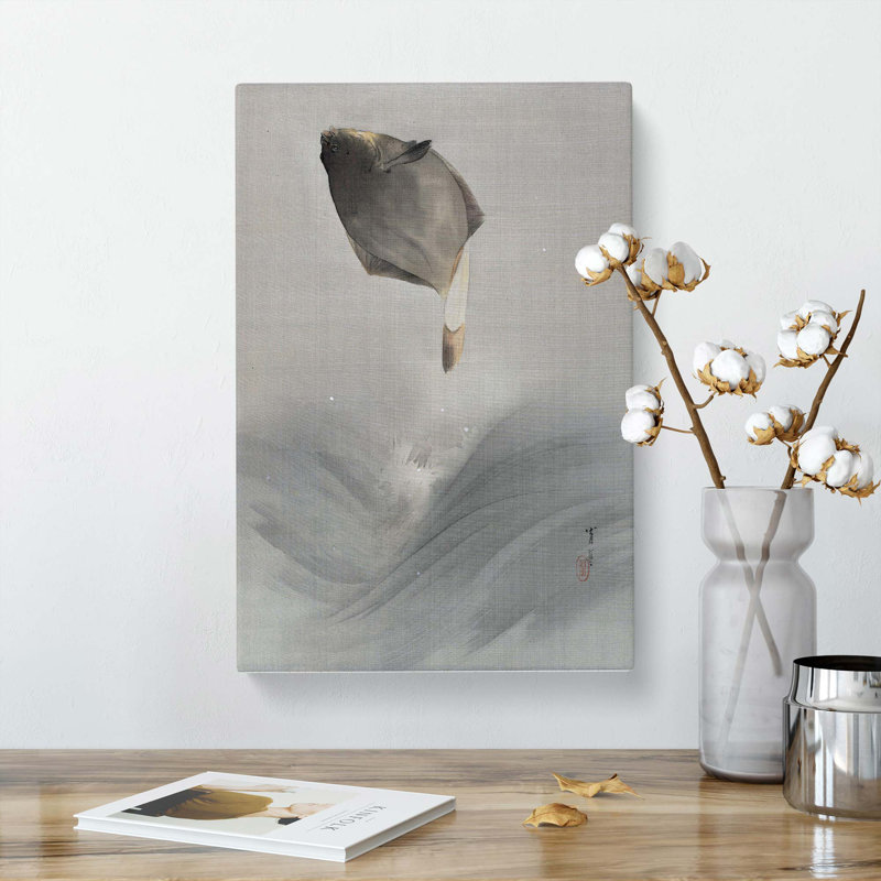 Jumping Fish by Watanabe Seitei - Wrapped Canvas, 50cm H x 35cm W x 3cm D