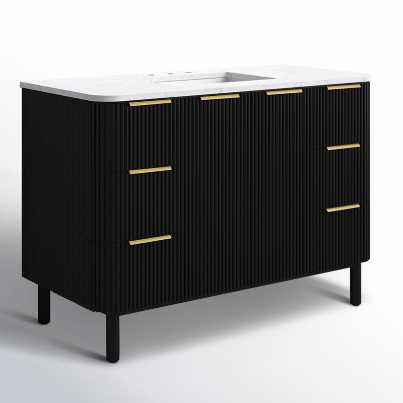 Meuble-lavabo simple 45 "Nova, Bouleau noir