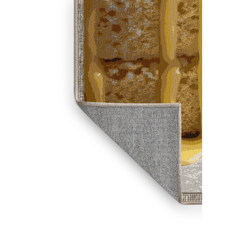  Tapis lavable au citron, Rectangulaire 8 pi x 10 pi