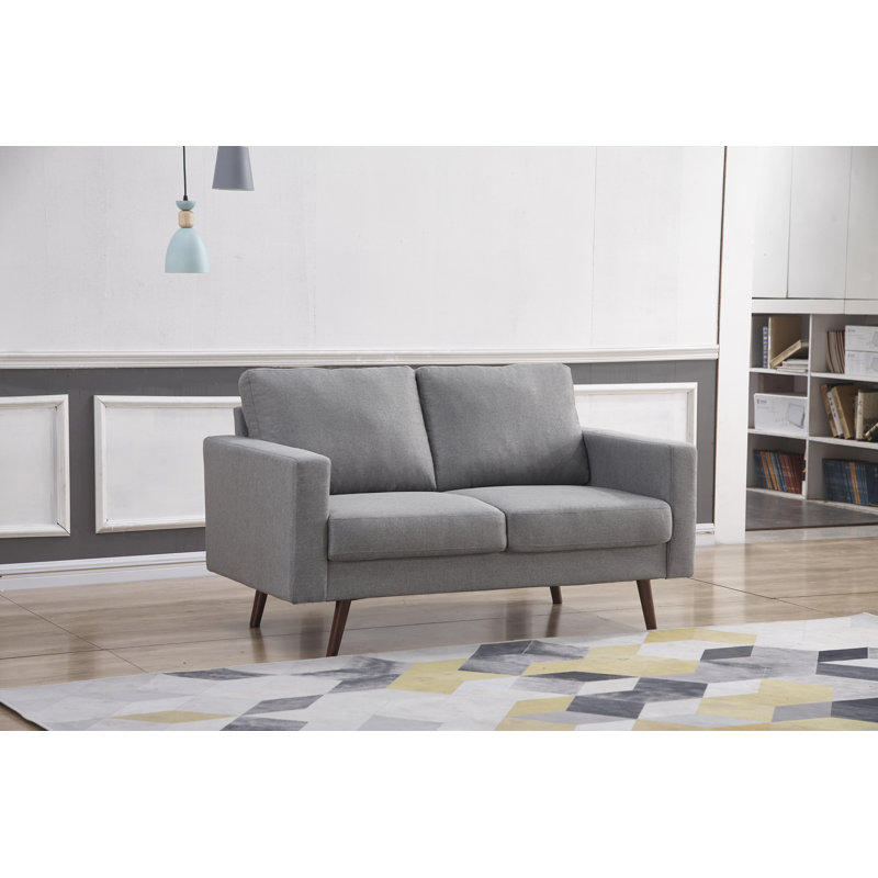 Jaiheem Upholstered 57'' Loveseat, Light Gray Polyester