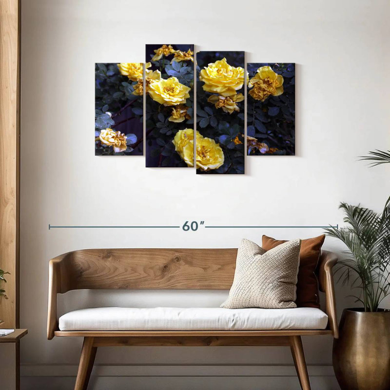 Bouquet de roses jaunes Harnek, H 27 po x l 43 po
