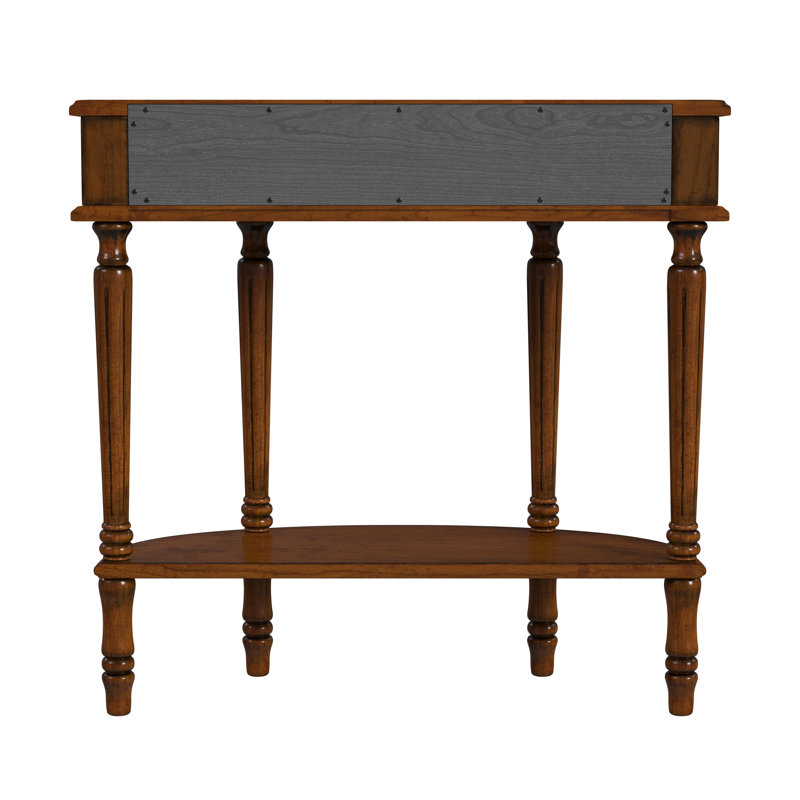 Mozart Demilune Console Table with Storage, Light Cherry