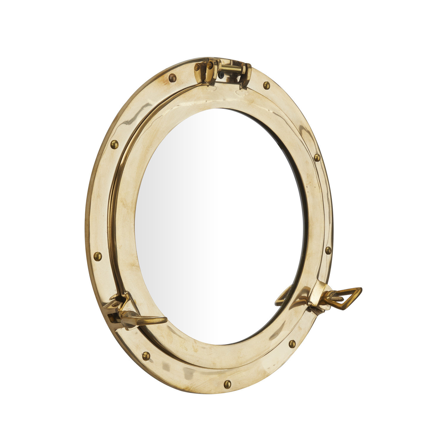 Novogratz Brass Metal Sail Boat Gold Wall Mirror with Port Hole