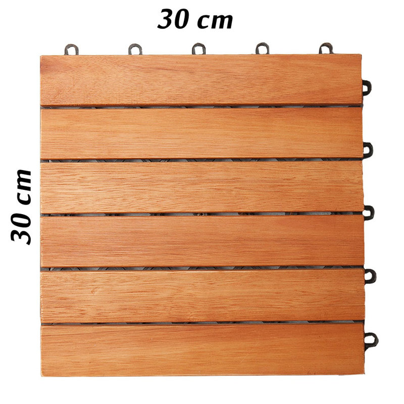 Buroker 30cm L x 30cm W Manufactured Wood Interlocking Deck Tile