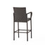 Ensemble de 2 tabourets de bar à haut dossier pour l'extérieur, conception en osier de rotin PE avec structure en acier robuste, chaises élégantes et durables pour le patio, le jardin et la piscine-1229672712