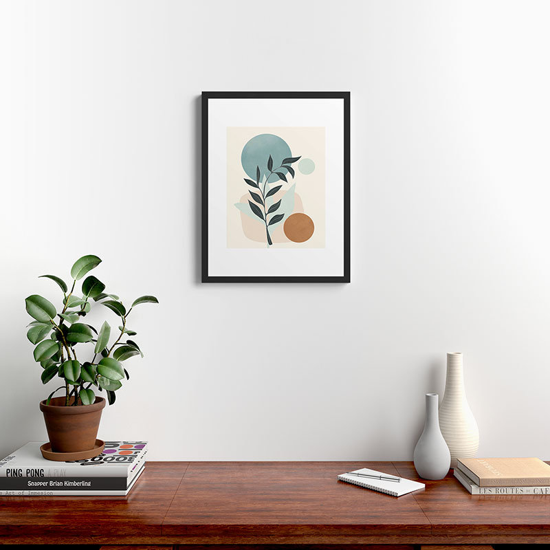 City Art Azzurro Shapes No53 Framed Art Print, Cadre noir, H 24 po x l 18 po