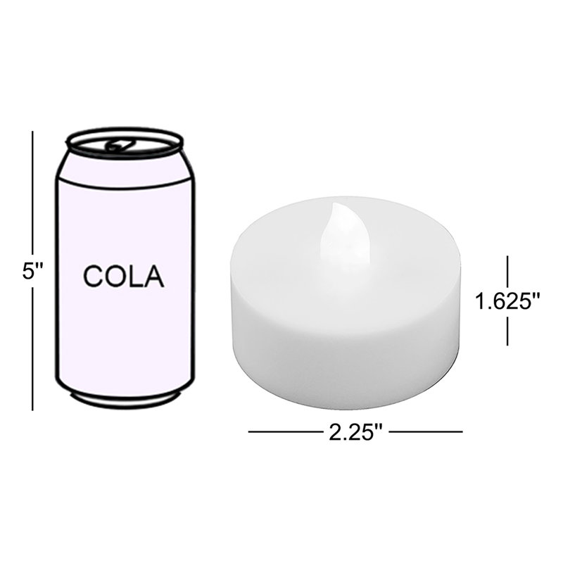 Extra Large Battery Operated Tea Lights with Remote Control, White