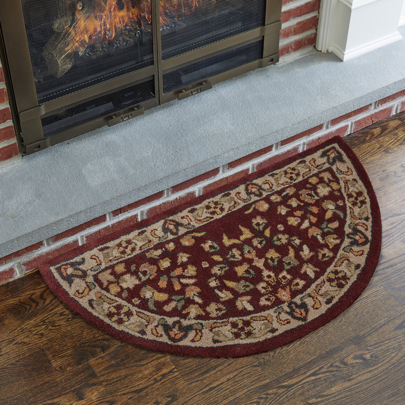 Tapis décoratif en laine Touffeté à la main à motif floral de foyer, Rectangle 1 pi 10 po x 3 pi 8 po