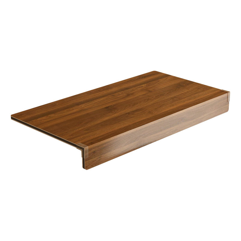 Couvre-tablettes 5 pièces à finition noyer pour supports 24 po x 16 po, doublures en mousse PVC, 4" H x 18" W x 33" D