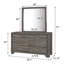 Commode 6 tiroirs et miroir chêne brun