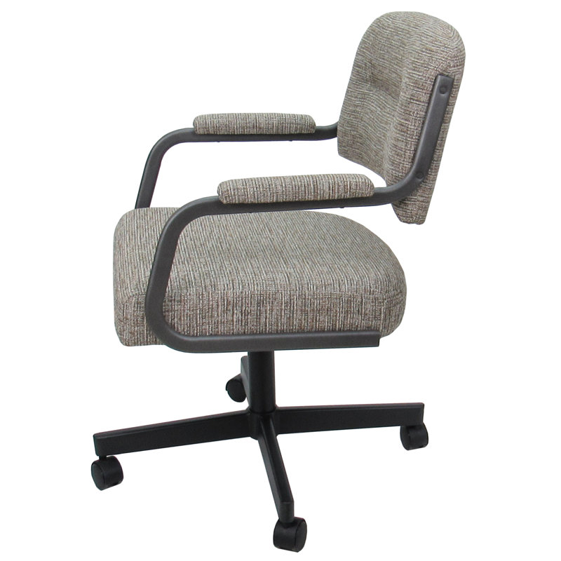 Chaise avec accoudoirs en métal Lanja Makena, Gris