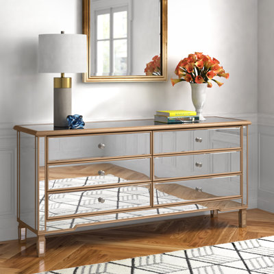 Commode double à miroir 6 tiroirs Brixton
