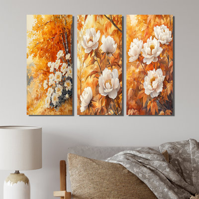 Pe pivoines par l'érable d'automne - Collection d'impressions sur toile